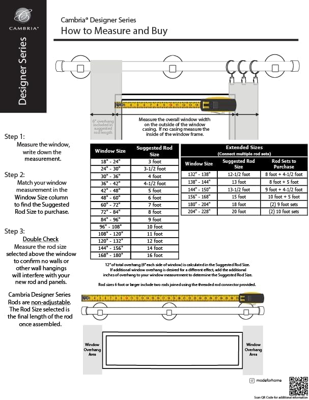 MODE Cambria® Designer Series - Premium 9 foot Custom Curtain Rod - 1-1/8 inch Large Diameter - Non-Adjustable for a Seamless Look - Premium Designer Brackets and End Caps - Brushed Gold Finish